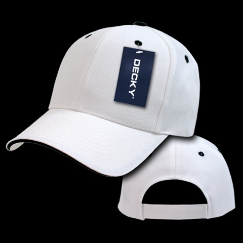 2003-WHTNVY Sandwich Visor Baseball Cap- White & Navy