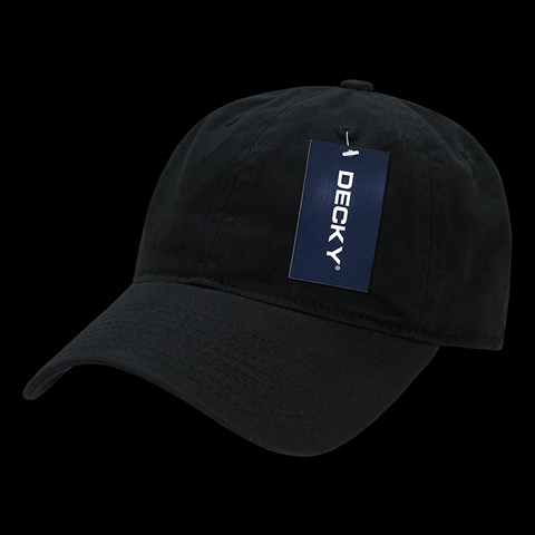 205-BLK Washed Cotton Polo Cap- Black