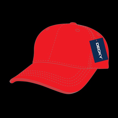 205-RED Washed Cotton Polo Cap- Red