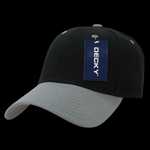 206-BLKGRY Low Crown Pro Baseball Cap- Black & Grey