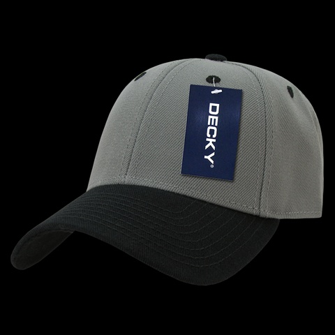 206-GRYBLK Low Crown Pro Baseball Cap- Grey & Black