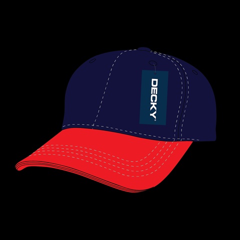 206-NVYRED Low Crown Pro Baseball Cap- Navy & Red
