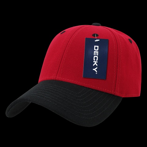 206-REDBLK Low Crown Pro Baseball Cap- Red & Black