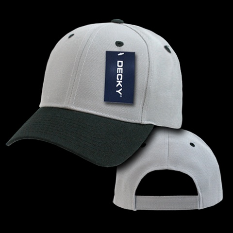 207-GRYBLK Deluxe Baseball Cap- Grey & Black