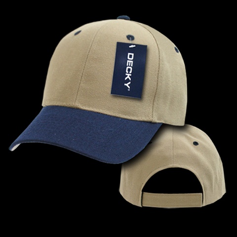 207-KHANVY Deluxe Baseball Cap- Khakhi & Navy