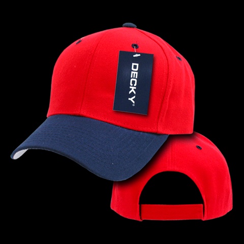 Deluxe Baseball Cap, Red & Navy