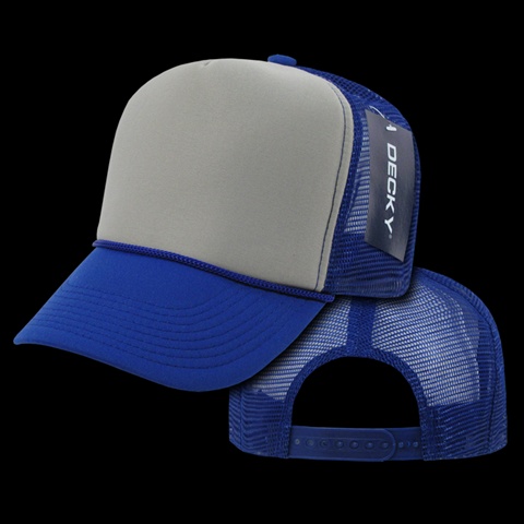 212-RYLGRY Industrial Mesh Cap- Royal & Grey
