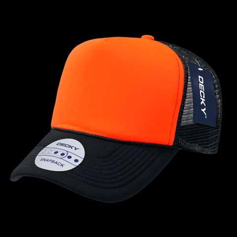Two Tone Neon Trucker Cap- Orange