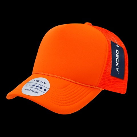 221-N.ORN Solid Color Neon Trucker Cap- Orange
