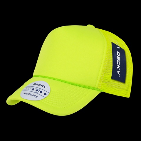 221-N.YEL Solid Color Neon Trucker Cap- Yellow
