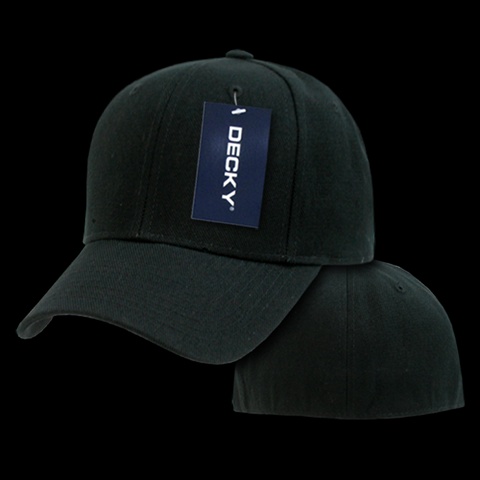 402-PL-BLK-21 Fitted Cap- Black- Size - 6.75