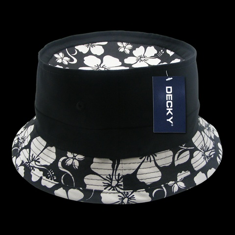 Floral Brim Fisherman Hat- Black - Small & Medium