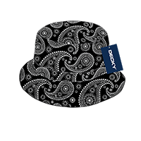 459-PL-BLK-07 Paisley Bucket Hat- Black - Large & Extra Large