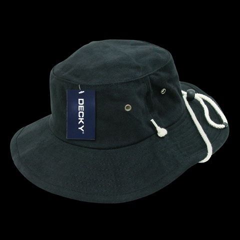510-PL-BLK-07 Aussie Hat Plain, Black - Large & Extra Large
