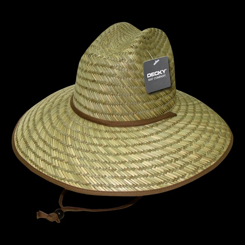 Picture of Decky 528-Natural Mat Straw Lifeguard Hat&#44; Natural