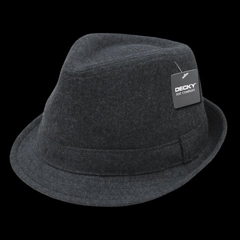 Picture of Decky 555-HCH-HCH-06 Melton Fedora Hat&#44; Heather Charcoal - Small & Medium