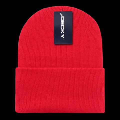 Acrylic Knit Caps, Red