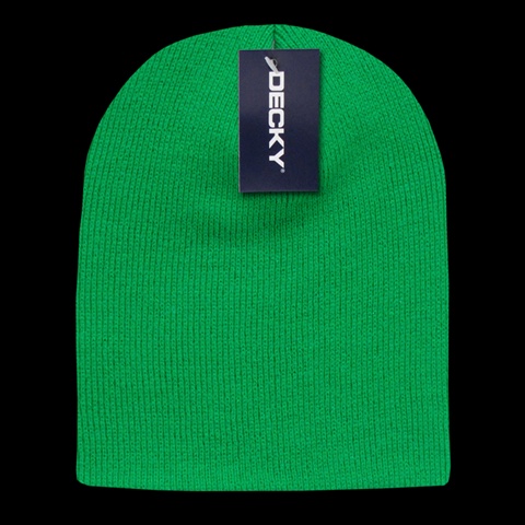 614-KEL Acrylic Short Knit Caps- Kelly Green