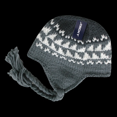 632-GREY Peruvian Beanies, Grey