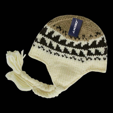 632-VANILLA Peruvian Beanies, Vanilla