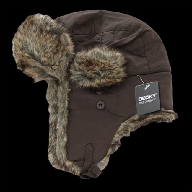 Decky 777-PL-BRN-06 Aviator Hats- Brown - Small & Medium