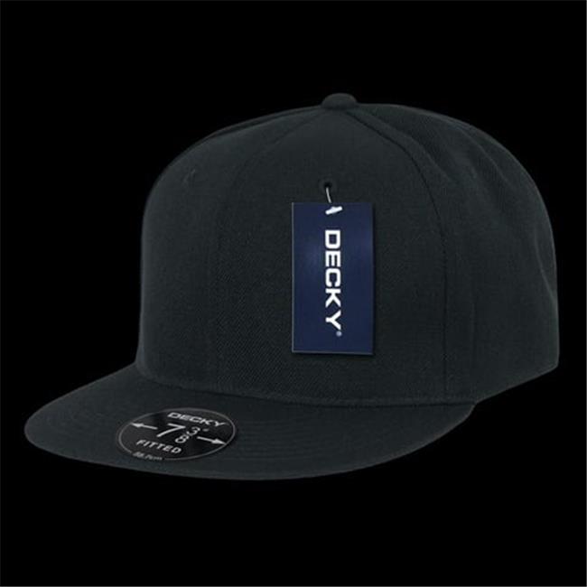 Decky RP1-PL-BLK-29 Retro Fitted Caps Black - 7.75