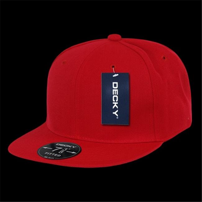 Decky RP1-PL-RED-28 Retro Fitted Cap- Red- Size 7.63