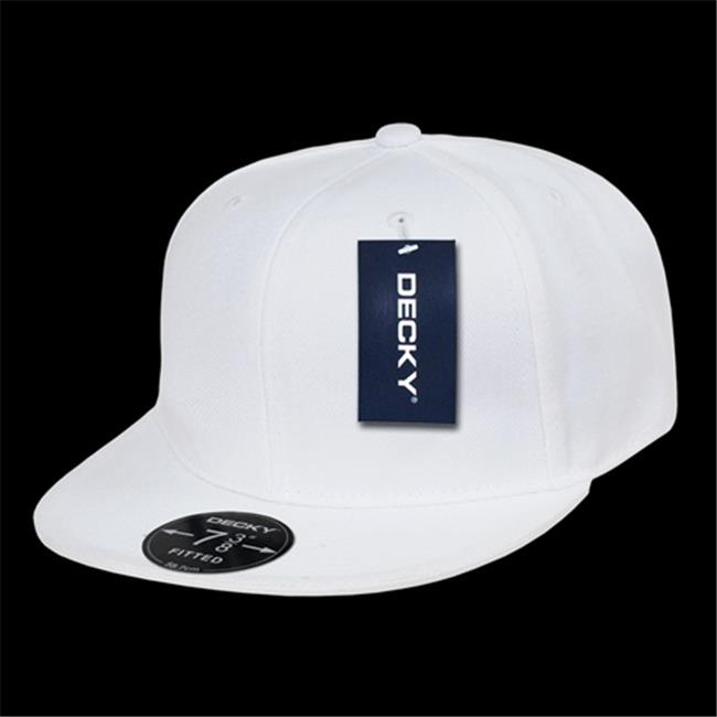 Decky RP1-PL-WHT-23 Retro Fitted Cap- White- Size 7