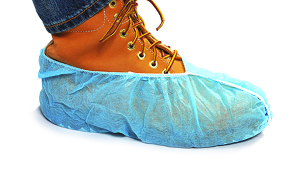 Disposable Shoe Covers, Polypropylene, Blue, Slip Resistant Sole: Yes ,XL