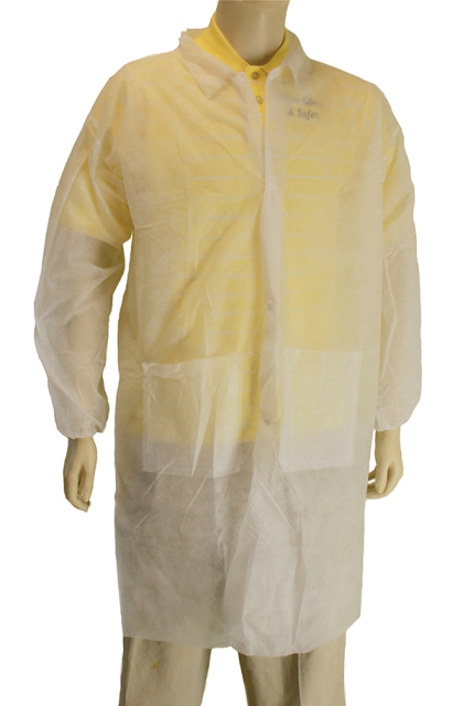 00-9100-M Disposable Lab Coat - Medium- Pack 30