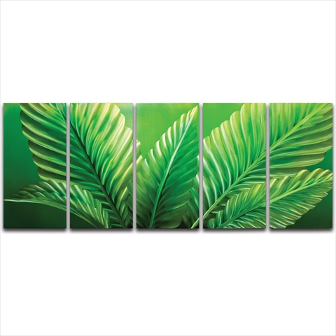 Picture of Metal Artscape MA10036 59 X 24 in. Palms 5-Paneled Handmade Metal Wall Art