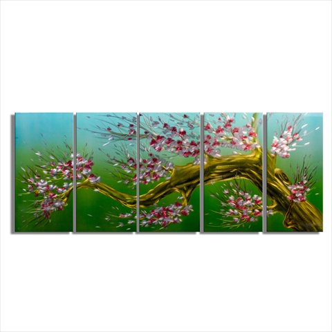 59 X 24 in. Spring Blossom 5-Paneled Handmade Metal Wall Art