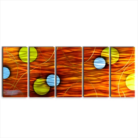 Retro Platelets 5-Paneled Handmade Metal Wall Art