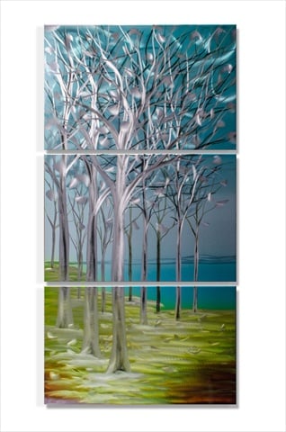 24 X 48 in. Orchards 3-Paneled Handmade Metal Wall Art