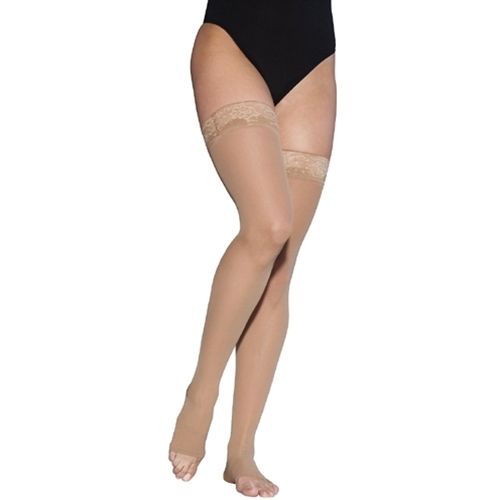 EverSheer  Thigh High Compression Hosiery - Natural - Large Long - Open Toe