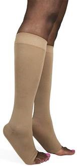 Soft Opaque  Compression Stockings  Nude  Small Long  Open Toe  2030 mmHg
