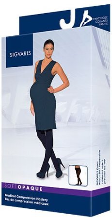Picture of Sigvaris Soft Opaque 842MLLW99 20-30 mmHg Womens Maternity&#44; Black&#44; Large-Long