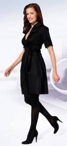 Soft Opaque 843PLSO99 30-40 mmHg Womens Open Toe Panty- Black- Large-Short