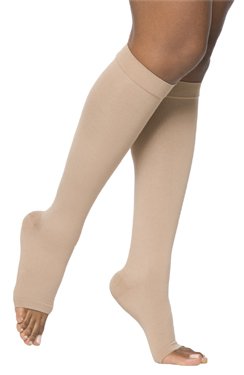 Picture of Sigvaris Select Comfort 863CLLO66-S 30-40 mmHg Open Toe With Grip Top Calf- Large- Long - Crispa