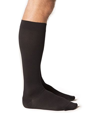 Picture of Sigvaris Midtown Microfiber 821CXSM99 15-20 mmHg Closed Toe Mens Calf- Extra Large- Short - Black