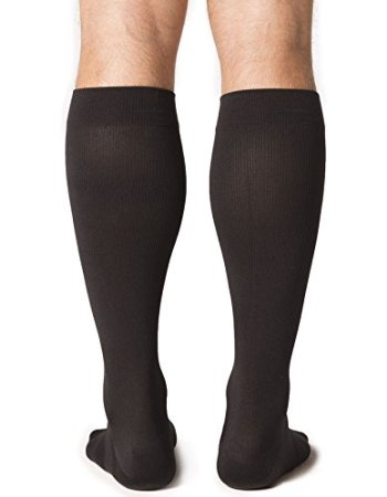 Midtown Microfiber 822CSSM99 20-30 mmHg Closed Toe Mens Calf- Small- Short - Black