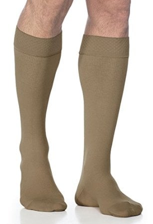 Midtown Microfiber 822CLLM32-S 20-30 mmHg Calf With Grip- Large- Long - Tan-Khaki