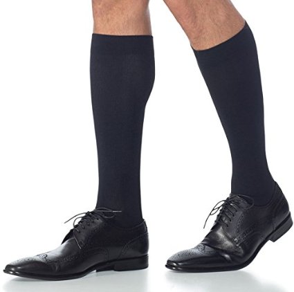Midtown Microfiber 822CMLM99-S 20-30 mmHg Calf With Grip- Medium- Long - Black