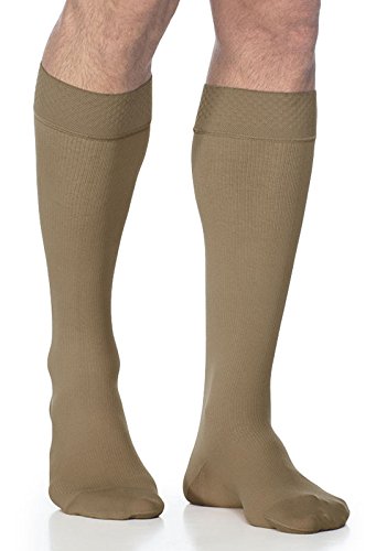 Midtown Microfiber 822CSLM32-S 20-30 mmHg Calf With Grip- Small- Long - Tan-Khaki