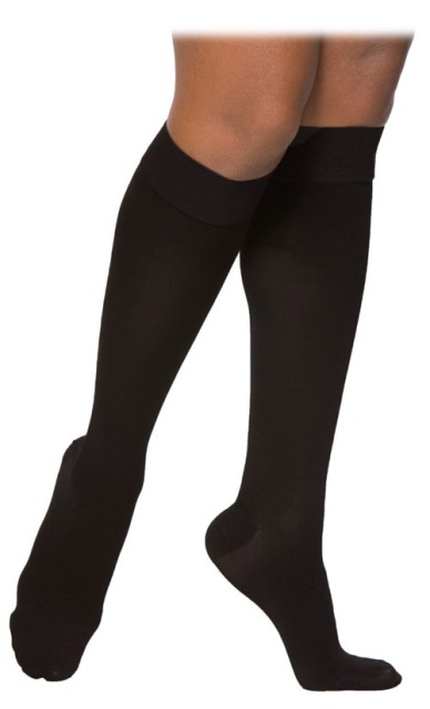 Picture of Sigvaris Access 972CMLW99 20-30 mmHg Womens Closed Toe Knee High- Black- Medium-Long