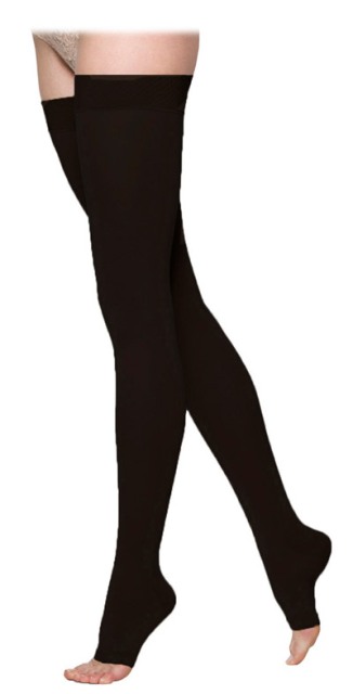 Access 973NSLO99 30-40 mmHg Unisex Open Toe Thigh Highs- Black- Small and Long