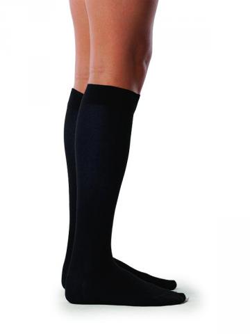 Picture of Sigvaris Sea Island Cotton 222CSLW99 20-30 mmHg Womens Closed Toe Socks- Black - Small- Long