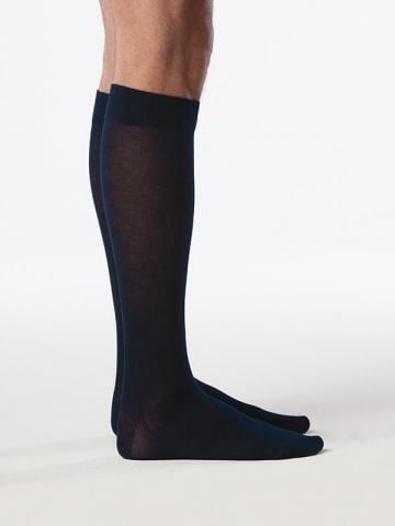 Cotton 233CSSM10 30-40 mmHg Mens Closed Toe Socks- Navy - Small- Short