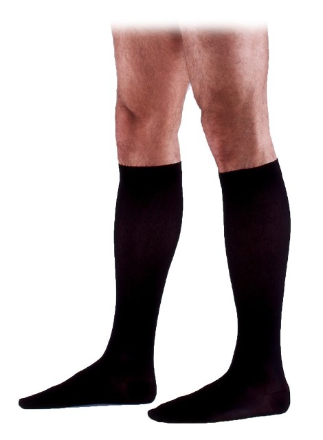 Cotton 233CSSM99 30-40 mmHg Mens Closed Toe Socks- Black - Small- Short