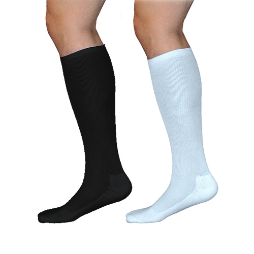 Cushioned Cotton  Cushioned Cotton Calf Compression Socks - Black - Small Short - 20-30 mmHg